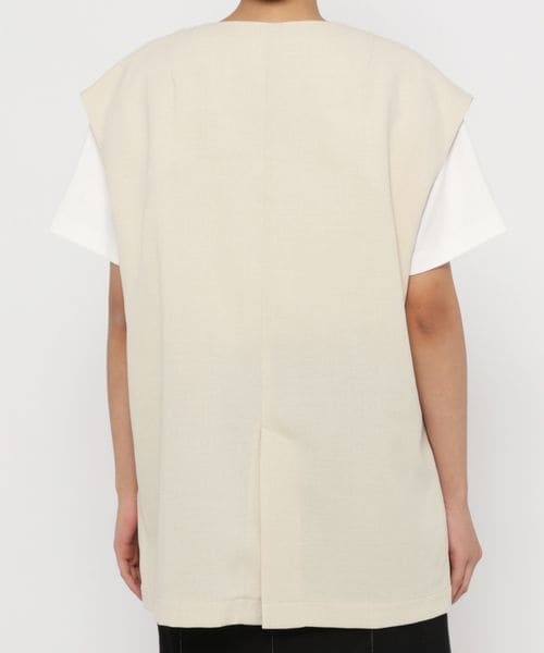 LOWRYS FARM（ローリーズファーム）の「バスケット機能ベスト（ジャケット/アウター・レディース・アイボリー08/グレーチェック10/チャコール18/グリーン75/パープル95・F）」の16枚目の写真