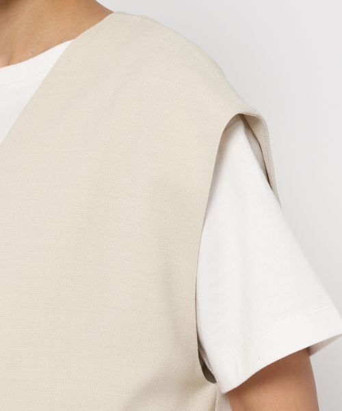 LOWRYS FARM（ローリーズファーム）の「バスケット機能ベスト（ジャケット/アウター・レディース・アイボリー08/グレーチェック10/チャコール18/グリーン75/パープル95・F）」の18枚目の写真