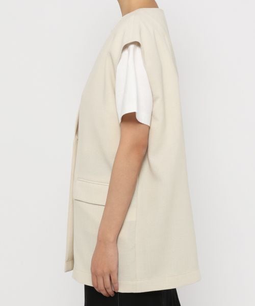 LOWRYS FARM（ローリーズファーム）の「バスケット機能ベスト（ジャケット/アウター・レディース・アイボリー08/グレーチェック10/チャコール18/グリーン75/パープル95・F）」の15枚目の写真