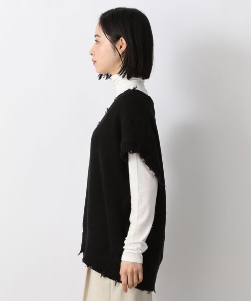 LOWRYS FARM（ローリーズファーム）の「クラッシュベスト（トップス・レディース・アイボリー08/ブラック09/オレンジ45・F）」の9枚目の写真