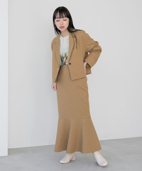 LOWRYS FARM（ローリーズファーム）の「LANATEC機能ショートジャケット（ジャケット/アウター・レディース・アイボリー08/ベージュチェック52/ブラウン55/グリーンチェック78・F）」の6枚目の写真