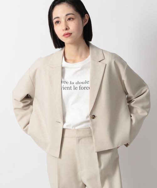 LOWRYS FARM（ローリーズファーム）の「LANATEC機能ショートジャケット（ジャケット/アウター・レディース・アイボリー08/ベージュチェック52/ブラウン55/グリーンチェック78・F）」の15枚目の写真