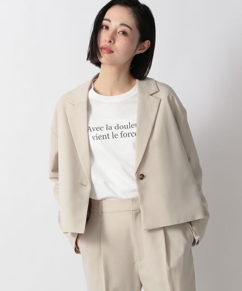 LOWRYS FARM（ローリーズファーム）の「LANATEC機能ショートジャケット（ジャケット/アウター・レディース・アイボリー08/ベージュチェック52/ブラウン55/グリーンチェック78・F）」の13枚目の写真