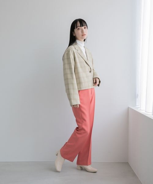 LOWRYS FARM（ローリーズファーム）の「LANATEC機能ショートジャケット（ジャケット/アウター・レディース・アイボリー08/ベージュチェック52/ブラウン55/グリーンチェック78・F）」の10枚目の写真