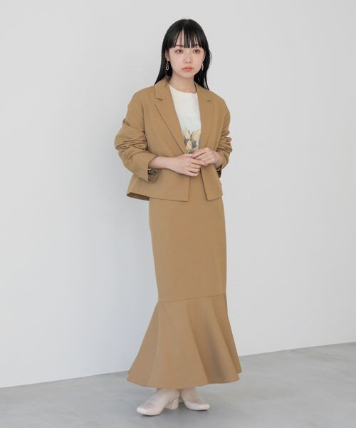 LOWRYS FARM（ローリーズファーム）の「LANATEC機能ショートジャケット（ジャケット/アウター・レディース・アイボリー08/ベージュチェック52/ブラウン55/グリーンチェック78・F）」の5枚目の写真