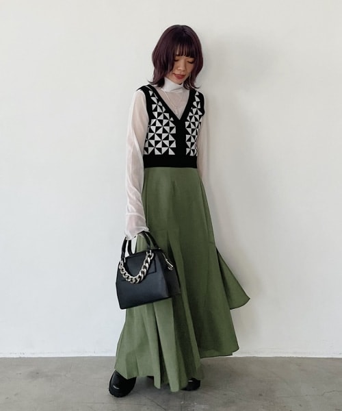 PAGEBOY（ページボーイ）の「アシメティアードスカート（スカート・レディース・ブラック09/杢ベージュ55/杢カーキ78/ナスコン92・F）」の19枚目の写真