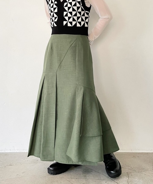 PAGEBOY（ページボーイ）の「アシメティアードスカート（スカート・レディース・ブラック09/杢ベージュ55/杢カーキ78/ナスコン92・F）」の20枚目の写真