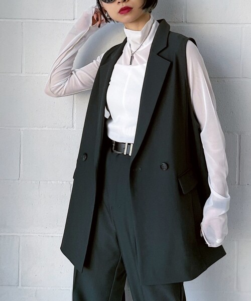 PAGEBOY(ページボーイ)の「リッチツイルセットアップジレジャケット(ジャケット/アウター・レディース・アイボリー05/ブラック09/杢チャコール18/グリーン76・F)」の13枚目の写真