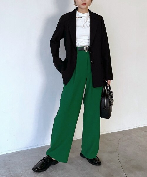 PAGEBOY（ページボーイ）の「リッチツイルセットアップジャケット（ジャケット/アウター・レディース・アイボリー05/ブラック09/杢チャコール18/グリーン76・F）」の7枚目の写真