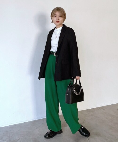 PAGEBOY（ページボーイ）の「リッチツイルセットアップジャケット（ジャケット/アウター・レディース・アイボリー05/ブラック09/杢チャコール18/グリーン76・F）」の9枚目の写真