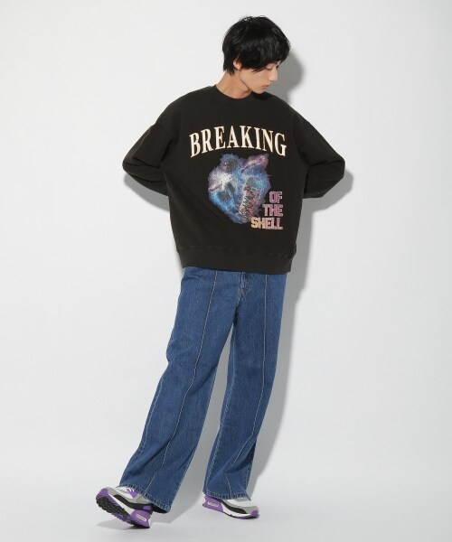 PAGEBOY（ページボーイ）の「スケボーグラフィックスウェット（トップス・レディース・ブラック09/ネイビー88・M/L）」の12枚目の写真