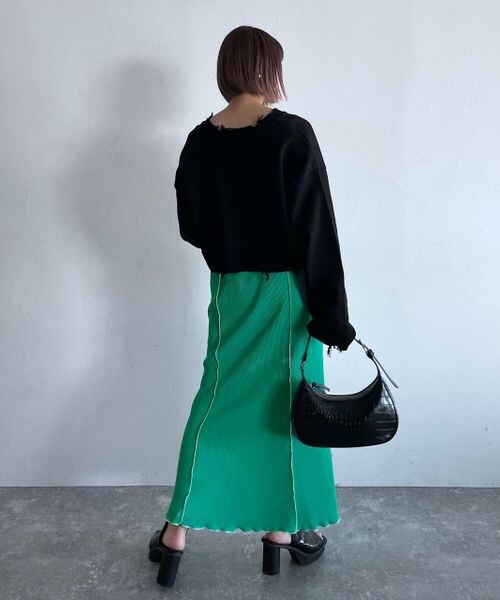 PAGEBOY（ページボーイ）の「アシッドプリーツスカート（スカート・レディース・オフホワイト05/ブラック09/グリーン76・F）」の11枚目の写真