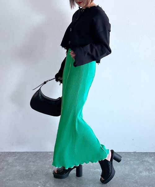 PAGEBOY（ページボーイ）の「アシッドプリーツスカート（スカート・レディース・オフホワイト05/ブラック09/グリーン76・F）」の10枚目の写真