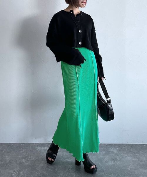PAGEBOY（ページボーイ）の「アシッドプリーツスカート（スカート・レディース・オフホワイト05/ブラック09/グリーン76・F）」の9枚目の写真