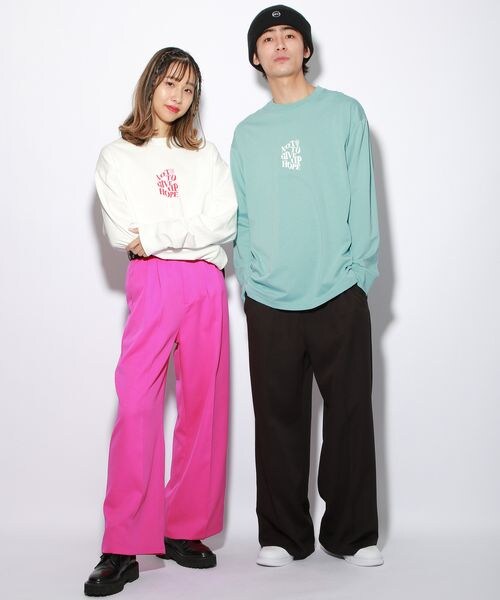 PAGEBOY(ページボーイ)の「スマートタックワイドパンツ(パンツ・レディース・ブラック09/ピンク25/サーモンピンク46/グリーン72/ライトブルー86・M/L)」の6枚目の写真