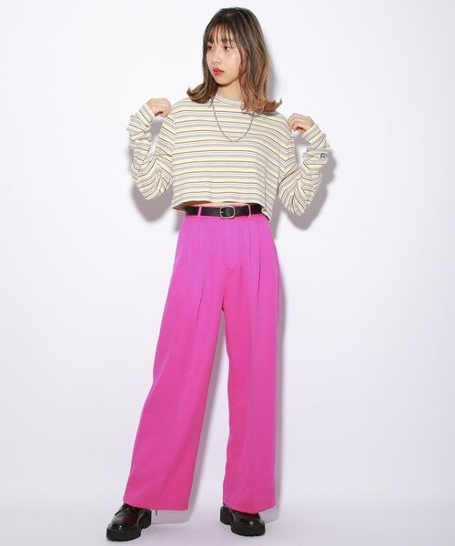 PAGEBOY(ページボーイ)の「スマートタックワイドパンツ(パンツ・レディース・ブラック09/ピンク25/サーモンピンク46/グリーン72/ライトブルー86・M/L)」の13枚目の写真