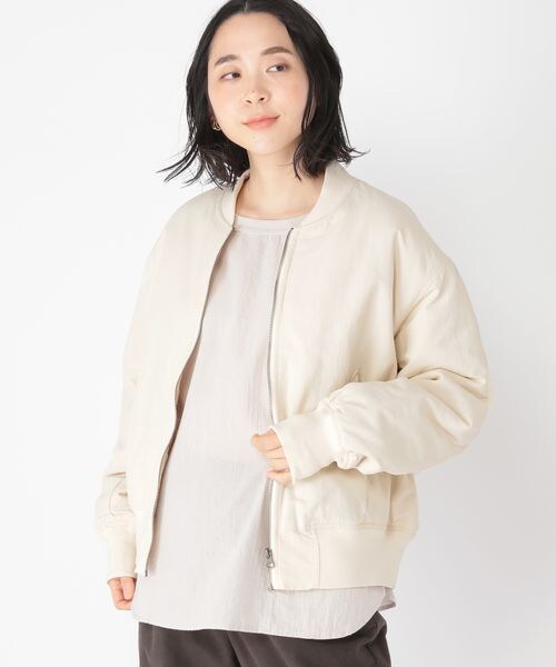 studio CLIP(スタディオクリップ)の「MA-1ブルゾン(ジャケット/アウター・レディース・アイボリー52/ベージュ55/カーキ78・M/L)」の7枚目の写真