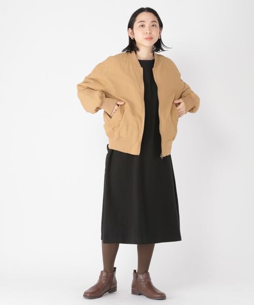 studio CLIP(スタディオクリップ)の「MA-1ブルゾン(ジャケット/アウター・レディース・アイボリー52/ベージュ55/カーキ78・M/L)」の6枚目の写真