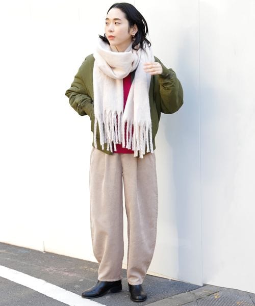 studio CLIP(スタディオクリップ)の「MA-1ブルゾン(ジャケット/アウター・レディース・アイボリー52/ベージュ55/カーキ78・M/L)」の4枚目の写真