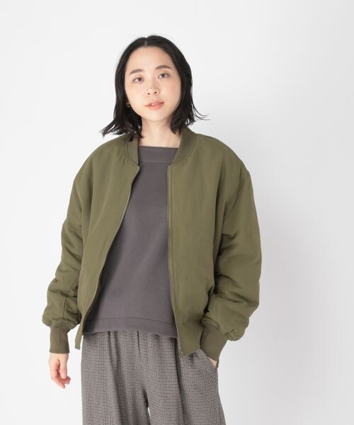 studio CLIP(スタディオクリップ)の「MA-1ブルゾン(ジャケット/アウター・レディース・アイボリー52/ベージュ55/カーキ78・M/L)」の8枚目の写真