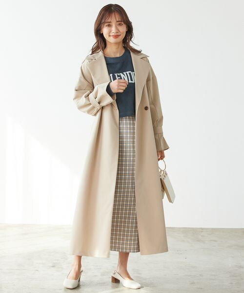 mysty woman(ミスティウーマン)の「ゆるロングトレンチコート(ジャケット/アウター・レディース・ベージュ52/ライトカーキ72・F)」の3枚目の写真