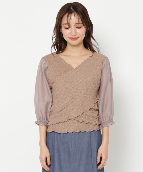 mysty woman(ミスティウーマン)の「カシュクール2WAYプルオーバー(トップス・レディース・オフホワイト05/ブラック09/ベージュ52・F)」の8枚目の写真