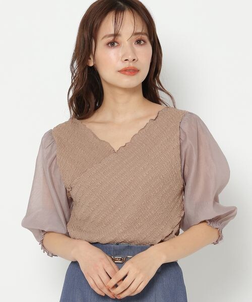 mysty woman(ミスティウーマン)の「カシュクール2WAYプルオーバー(トップス・レディース・オフホワイト05/ブラック09/ベージュ52・F)」の3枚目の写真