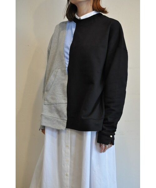 blanc basque（ブランバスク）の「バックジップスウェットプルオーバー（スウェット・レディース・イエロー/ホワイト/ブラック・one）」の3枚目の写真