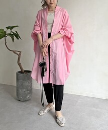 CAPRICIEUX LE'MAGE | ヨークギャザーロングシャツ(シャツ/ブラウス)