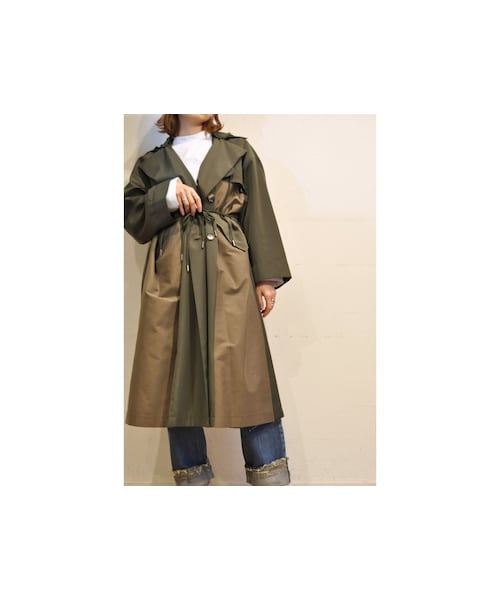 blanc basque（ブランバスク）の「ブロックオーバーコート（その他アウター・レディース・ブラック/グリーン・one）」の2枚目の写真