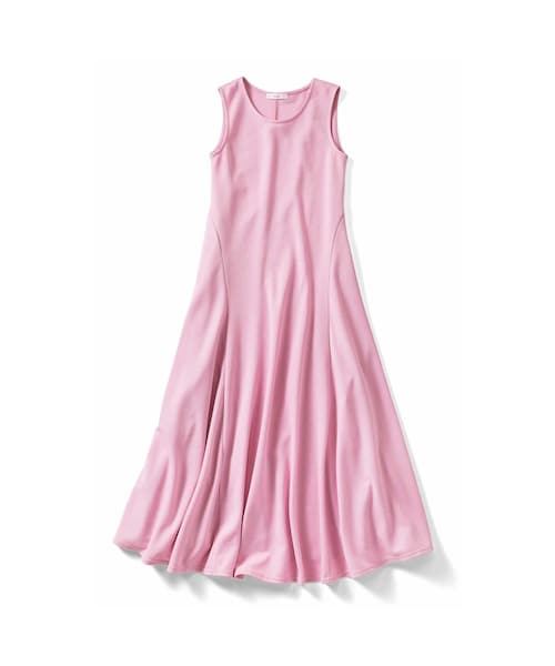 IEDIT（イディット）の「IEDIT[イディット] きくちあつこさんコラボ フレアーマキシワンピース〈ピンク〉（レディースファッション > ワンピース・チュニック > ワンピース・レディース・ピンク・身幅52.5/総丈136cm/身幅46/総丈134cm/身幅49/総丈135cm/身幅46/総丈142cm/身幅43/総丈133cm/身幅40/総丈132cm/身幅40/総丈124cm）」の3枚目の写真