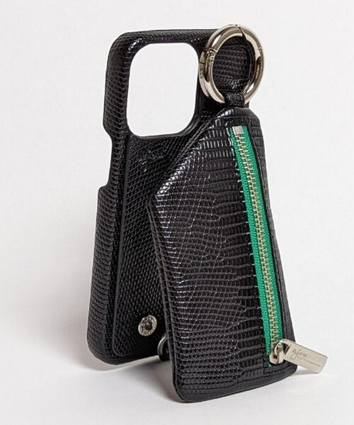 ajew（エジュー）の「【別注】ajew/エジュー/【ひも付き】Lizard iPhone13Pro（アクセサリー・BLACK/SILVER/PINK/BEIGE・00）」の2枚目の写真