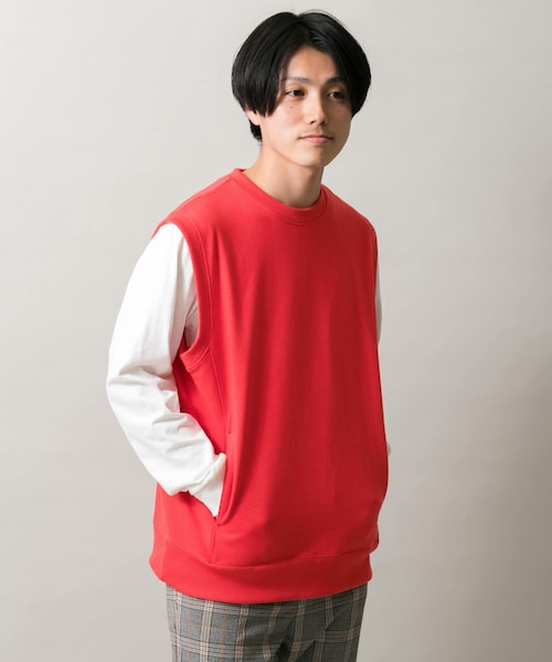 WAREHOUSE(ウエアハウス)の「裏毛ラウンドネックベスト∴(その他・メンズ・RED・38/40)」の4枚目の写真