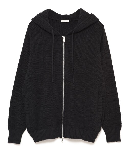 MOSS STITCH KNIT HOODIE
