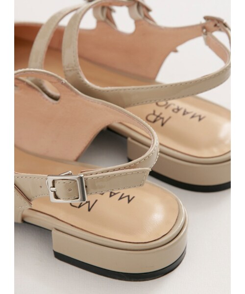 Marjorie（マージョリー）の「春日微醺，方頭雙扣帶真皮瑪珍涼鞋（シューズ・レディース・藍/杏・230/235/240/245/250）」の9枚目の写真