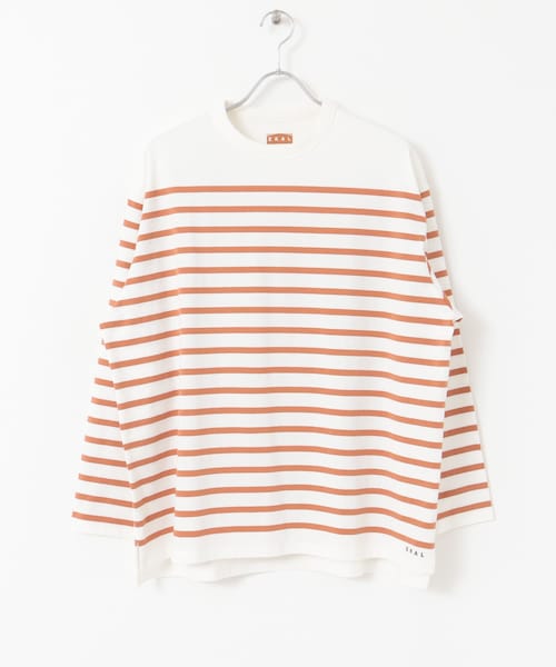 EKAL(エカル)の「EKAL コハニングボーダーTシャツ(その他・メンズ・WHT-BRN/WHT-ORG/SBK-WHT・M/L)」の14枚目の写真