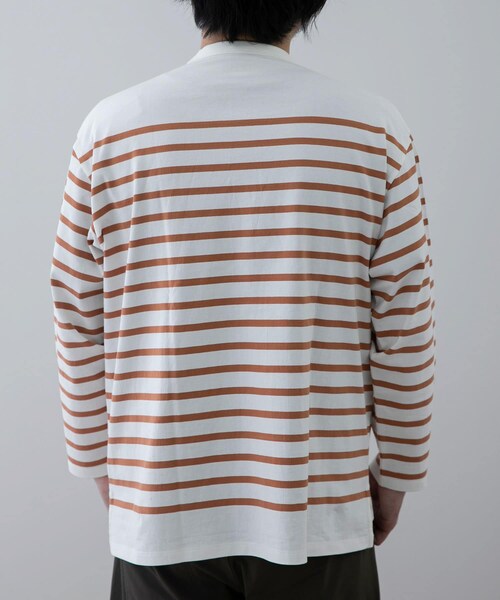EKAL(エカル)の「EKAL コハニングボーダーTシャツ(その他・メンズ・WHT-BRN/WHT-ORG/SBK-WHT・M/L)」の7枚目の写真