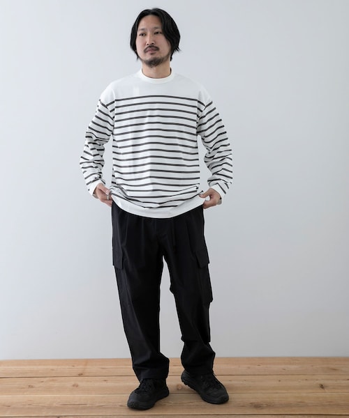 EKAL(エカル)の「EKAL コハニングボーダーTシャツ(その他・メンズ・WHT-BRN/WHT-ORG/SBK-WHT・M/L)」の5枚目の写真