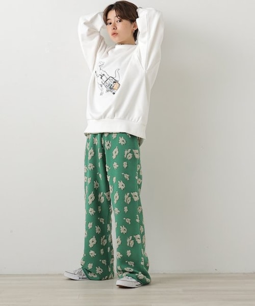 DOUBLE NAME（ダブルネーム）の「ループジャガード花柄ニットパンツ