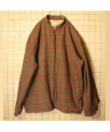WOOLRICH | 70s USA製 Woolrich チェック ウール ジャケット ボアライナー メンズXL ライトブラウン レッド ウールリッチ アメリカ古着(ブルゾン)