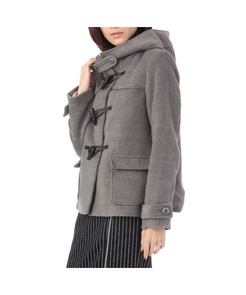 OZOC（オゾック）の「ショートダッフルコート（ダッフルコート・レディース・ダークブラウン/グレー/ブルー系・M）」の2枚目の写真