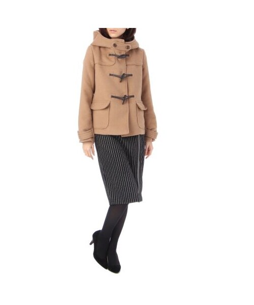 OZOC（オゾック）の「ショートダッフルコート（ダッフルコート・レディース・ダークブラウン/グレー/ブルー系・M）」の11枚目の写真