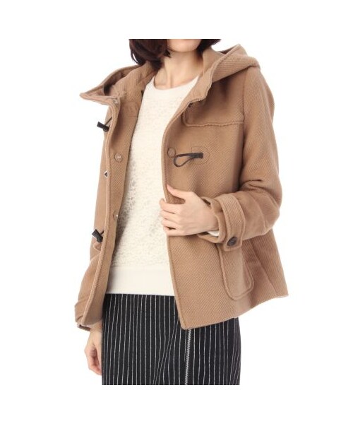 OZOC（オゾック）の「ショートダッフルコート（ダッフルコート・レディース・ダークブラウン/グレー/ブルー系・M）」の6枚目の写真