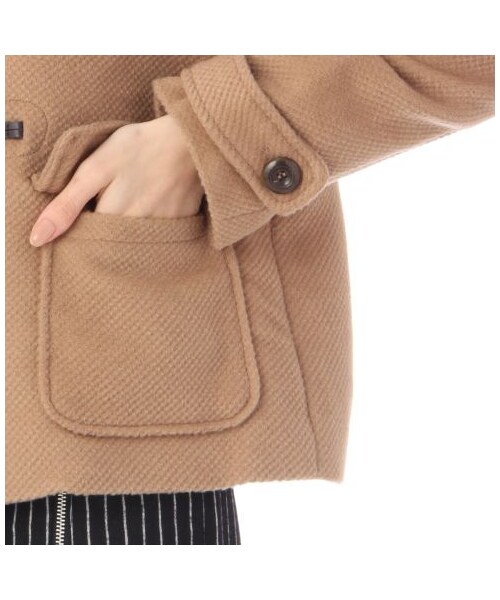 OZOC（オゾック）の「ショートダッフルコート（ダッフルコート・レディース・ダークブラウン/グレー/ブルー系・M）」の9枚目の写真