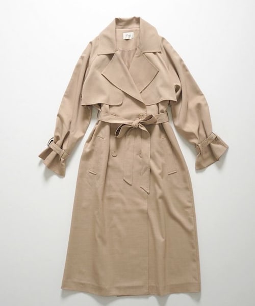Crisp（クリスプ）の「オーバートレンチコート[c8R3001]（トレンチコート・レディース・ベージュ/グレー・FREE）」の4枚目の写真