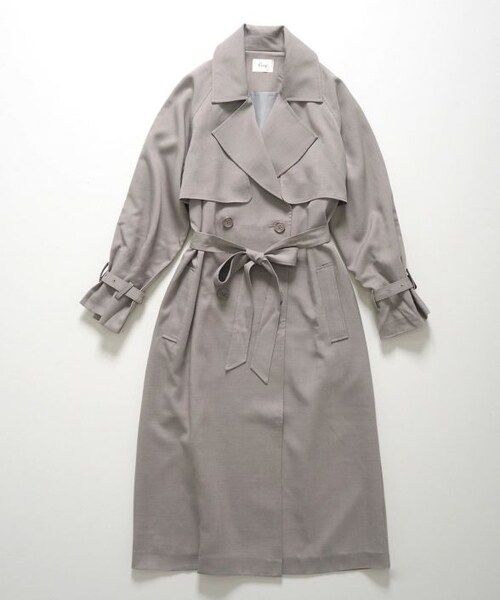 Crisp（クリスプ）の「オーバートレンチコート[c8R3001]（トレンチコート・レディース・ベージュ/グレー・FREE）」の3枚目の写真