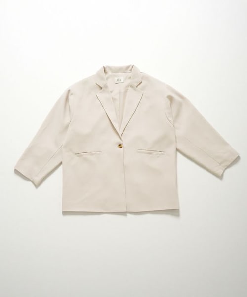 Crisp（クリスプ）の「オーバージャケット[c8R3000]（テーラードジャケット・レディース・アイボリー/ミント/ピンク・FREE）」の4枚目の写真