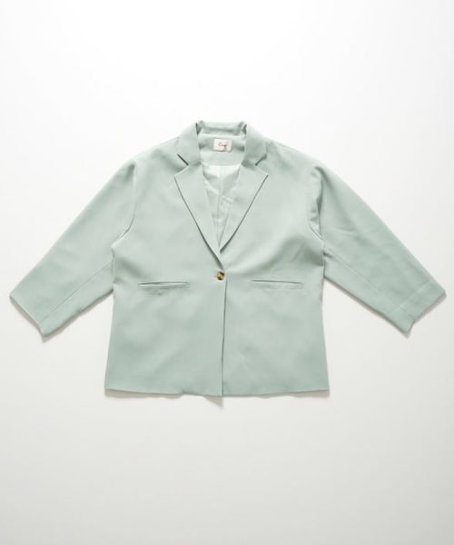 Crisp（クリスプ）の「オーバージャケット[c8R3000]（テーラードジャケット・レディース・アイボリー/ミント/ピンク・FREE）」の5枚目の写真