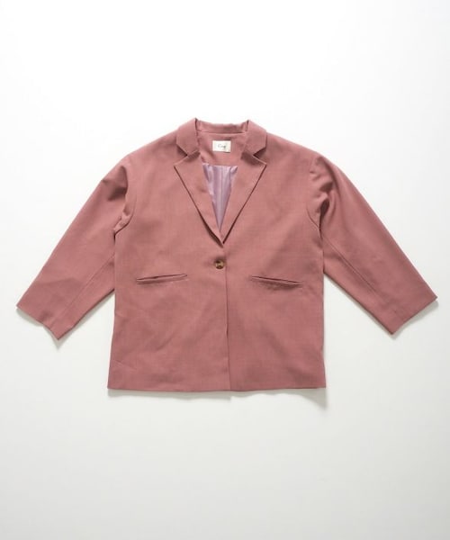 Crisp（クリスプ）の「オーバージャケット[c8R3000]（テーラードジャケット・レディース・アイボリー/ミント/ピンク・FREE）」の6枚目の写真