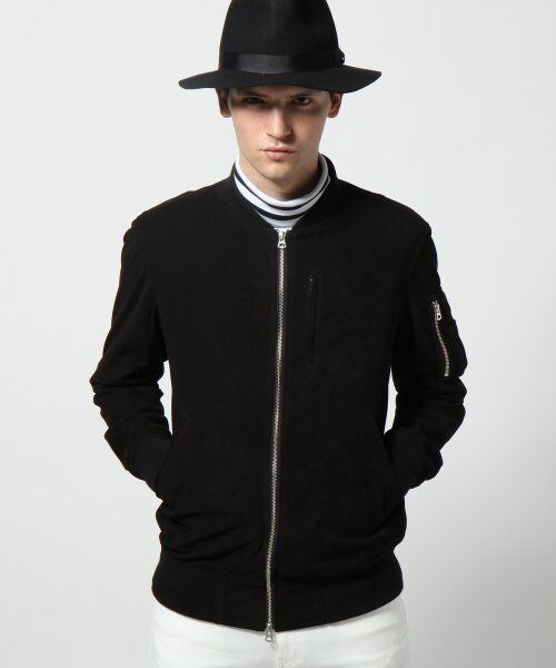 HARE（ハレ）の「スウェードブルゾン（ジャケット/アウター・メンズ・ブラック/キャメル・S/M）」の3枚目の写真